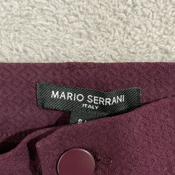 NEW Mario Serrani Women's S Italy Burgundy Textured Pull-On Pants Nylon & Viscos - Picture 5 of 10